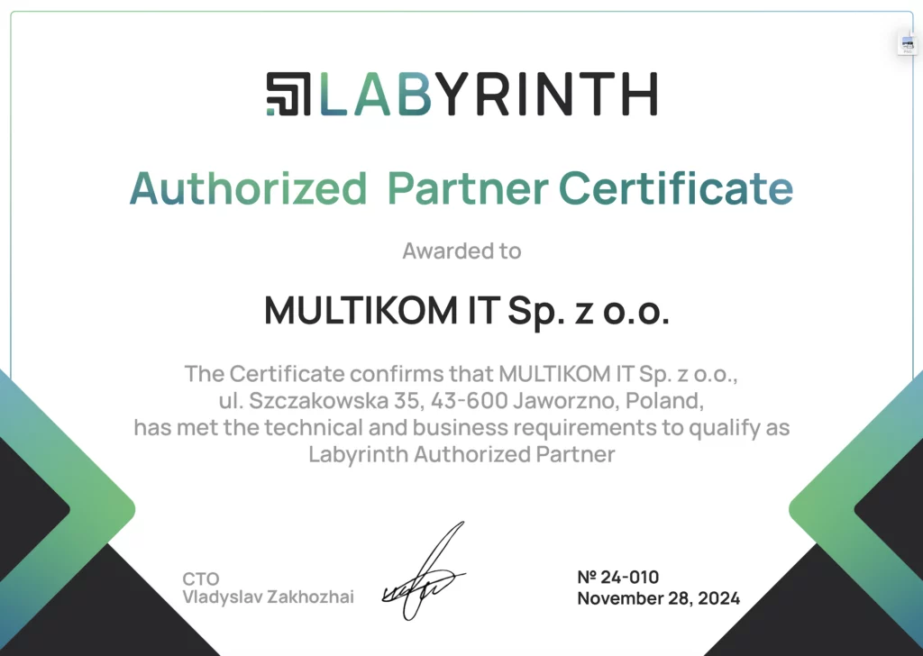 certyfikowany partner LABYRINTH SECURITY SOLUTIONS